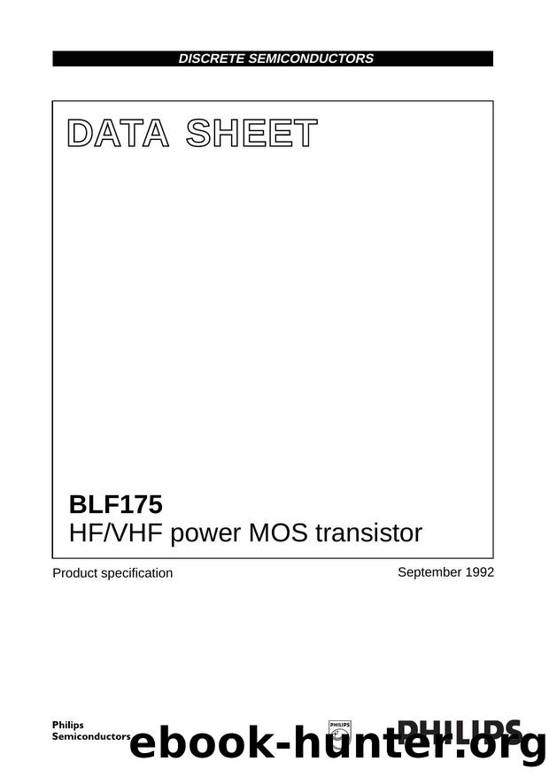 HFVHF power MOS transistor by Philips Semiconductors
