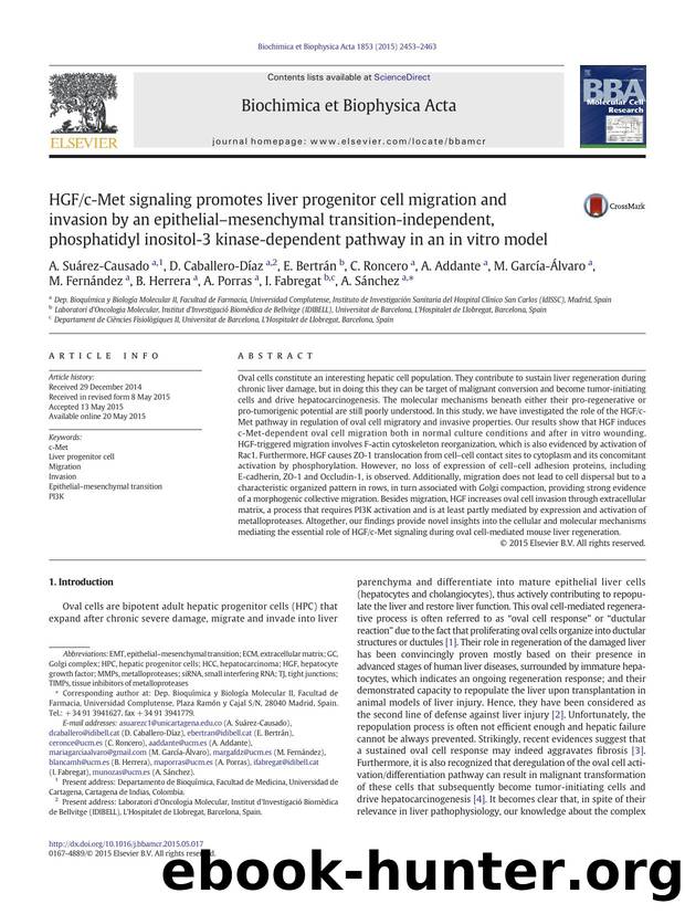 HGFc-Met signaling promotes liver progenitor cell migration and invasion by an epithelialâmesenchymal transition-independent, phosphatidyl inositol-3 kinase-dependent pathway in an in vitro model by unknow