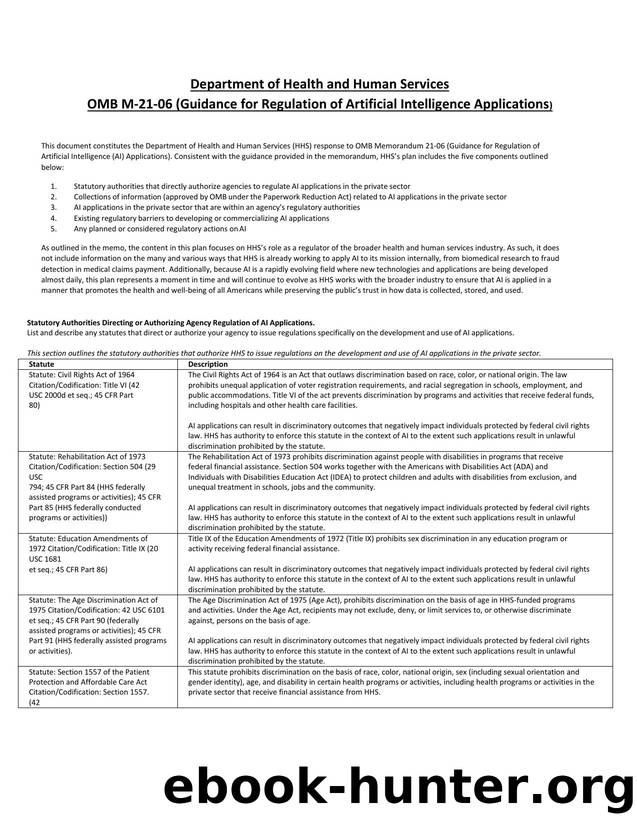 HHS Response to OMB M-21-06 (Guidance for Regulation of Artificial Intelligence Applications) by Oki Mek