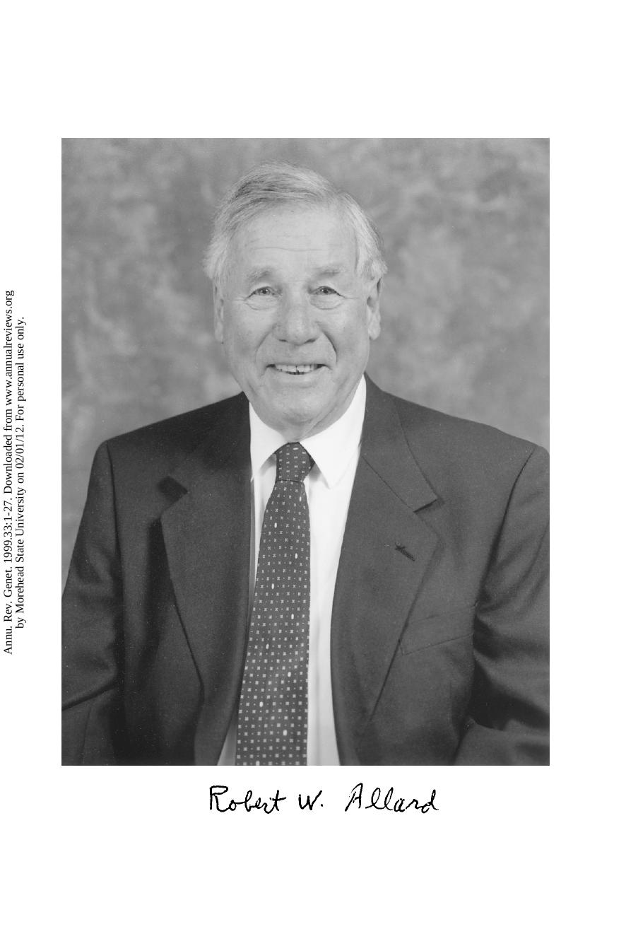 HISTORY OF PLANT POPULATION GENETICS by Robert W. Allard