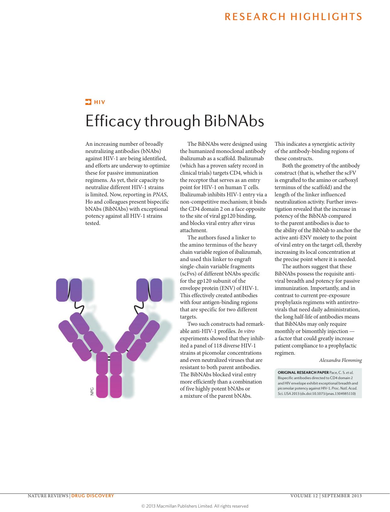 HIV: Efficacy through BibNAbs by Alexandra Flemming