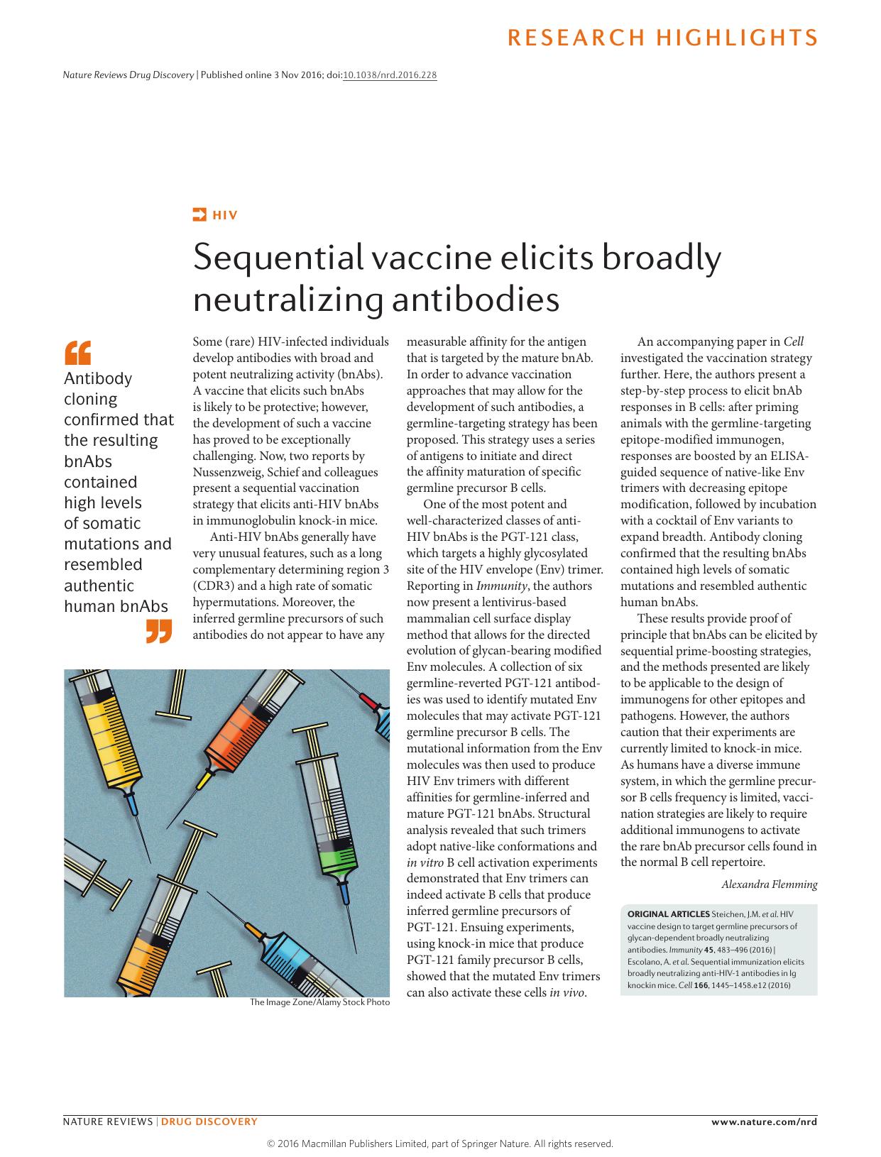 HIV: Sequential vaccine elicits broadly neutralizing antibodies by Alexandra Flemming