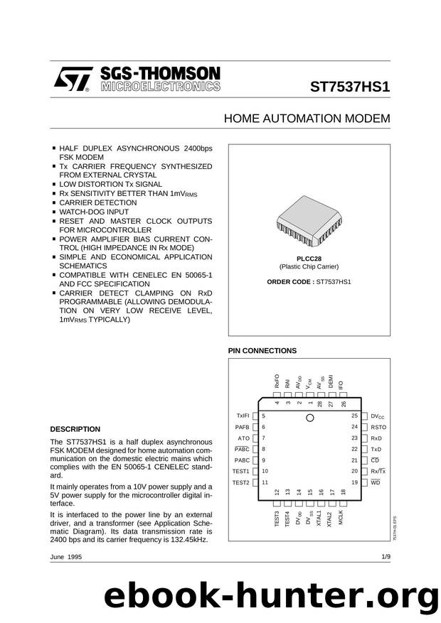 HOME AUTOMATION MODEM by SGS-THOMSON Microelectronics