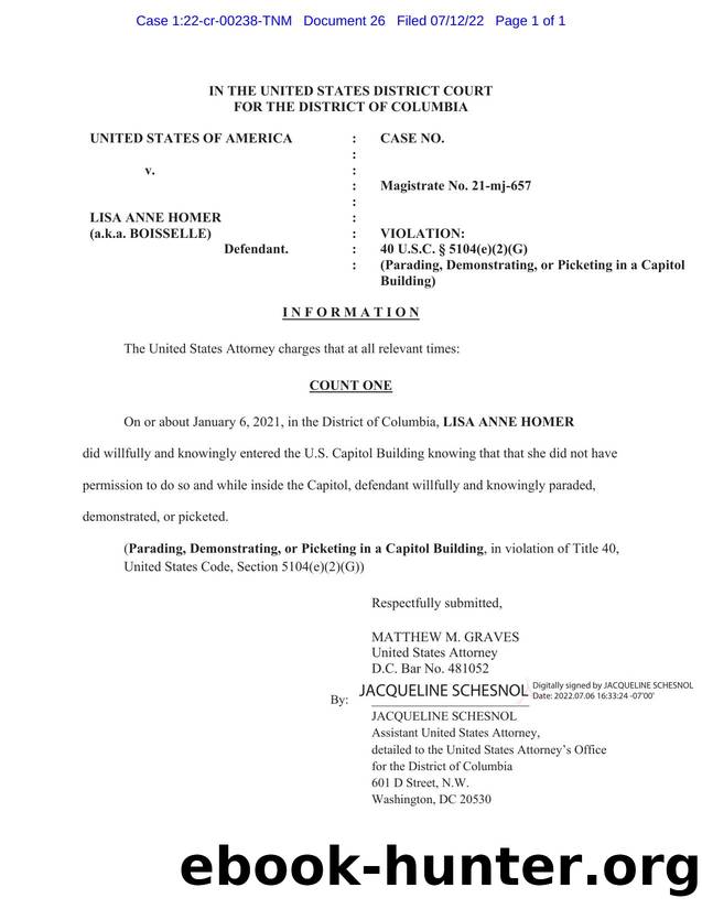 HOMER Information 07062022.pdf by Lallas Peter (USADC) & Lallas & Peter (USADC)