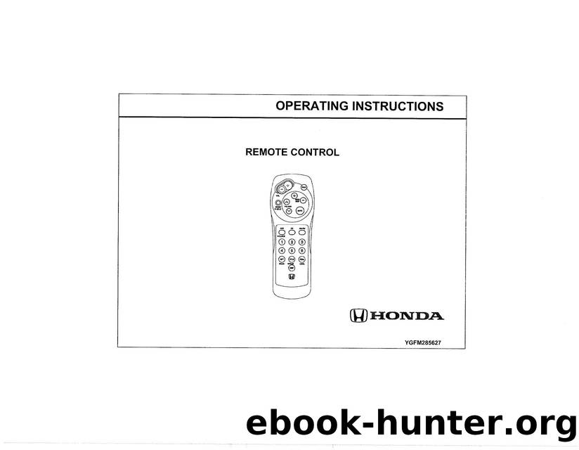 HONDA Remote Control Audio Operating Instructions by Unknown