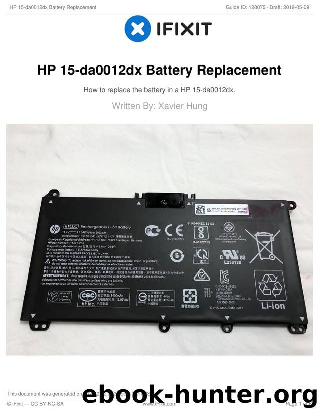 HP 15-da0012dx Battery Replacement by Unknown