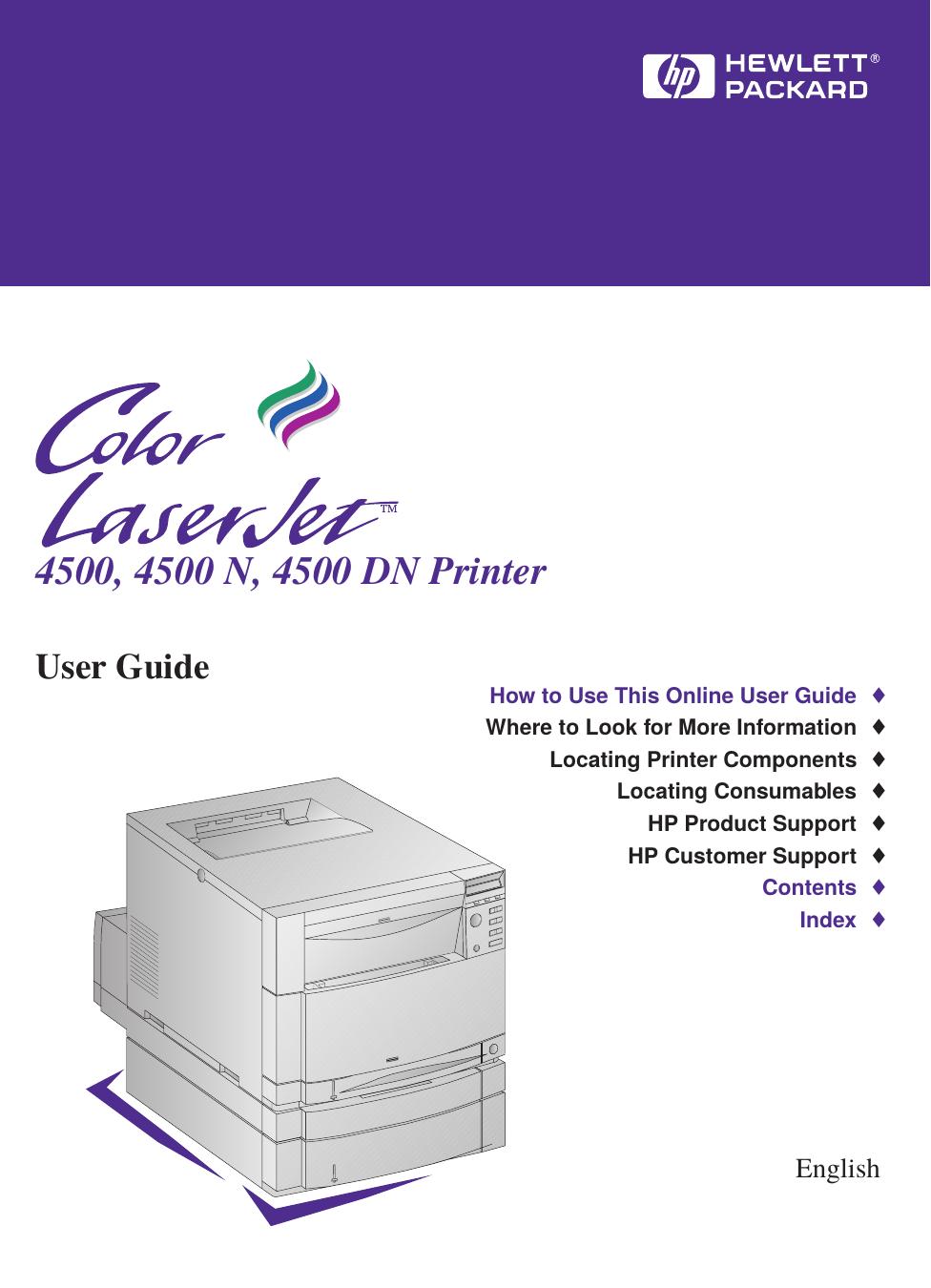 HP Color LaserJet 4500, 4500 N, 4500 DN Printer User Guide by Unknown