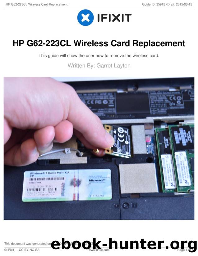 HP G62-223CL Wireless Card Replacement by Unknown
