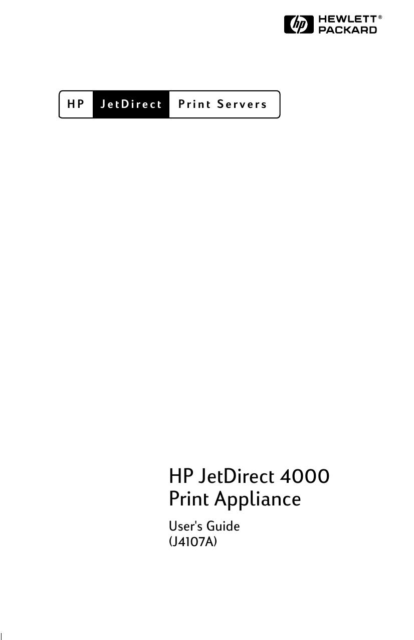 HP Jetdirect Print Server 4000 User Guide by Unknown