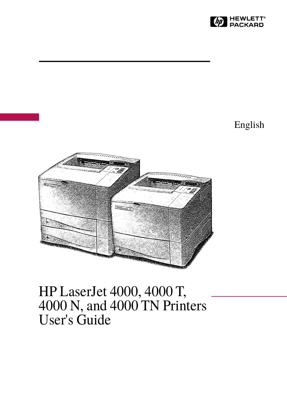 HP LaserJet 4000 Series User's Guide by Unknown