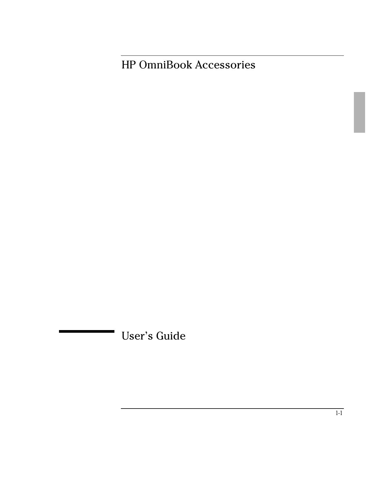 HP OmniBook Accessories User's Guide, 5965-0243 by Hewlett-Packard MCD