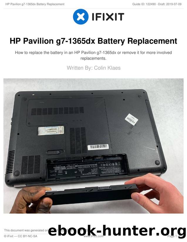 HP Pavilion g7-1365dx Battery Replacement by Unknown