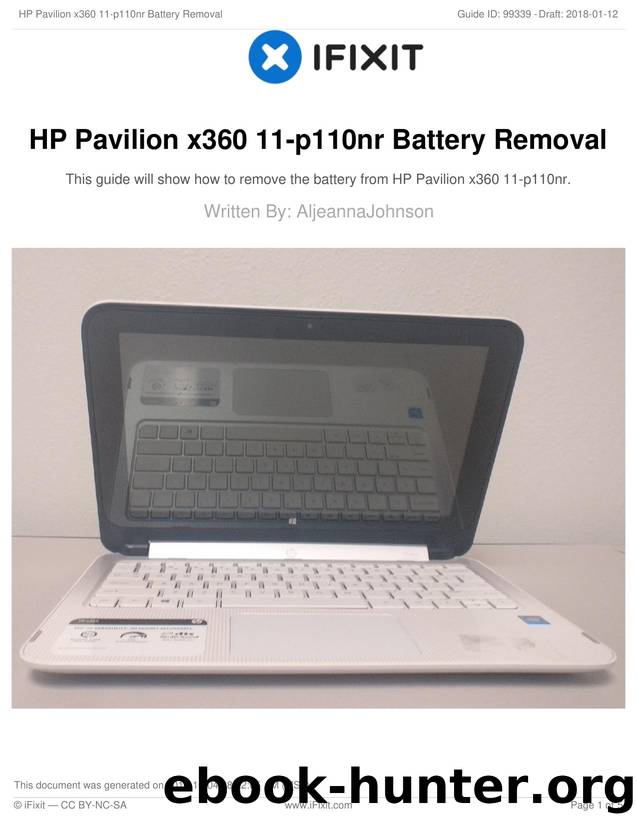 HP Pavilion x360 11-p110nr Battery Removal by Unknown