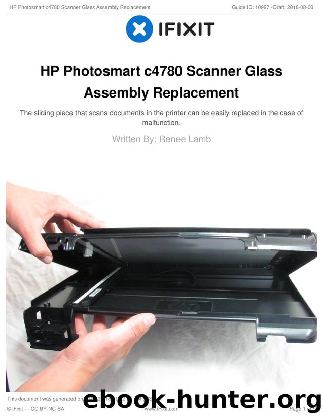 HP Photosmart c4780 Scanner Glass Assembly Replacement by Unknown