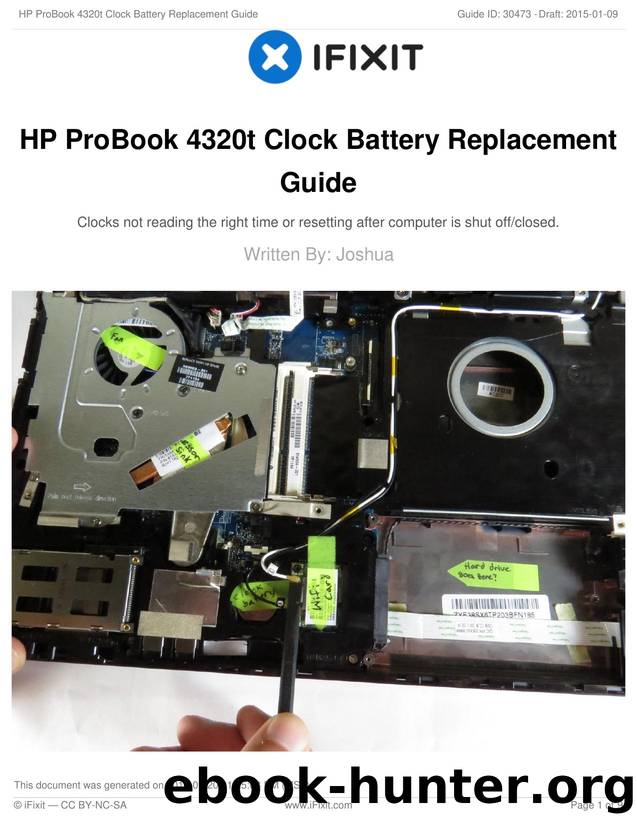HP ProBook 4320t Clock Battery Replacement Guide by Unknown