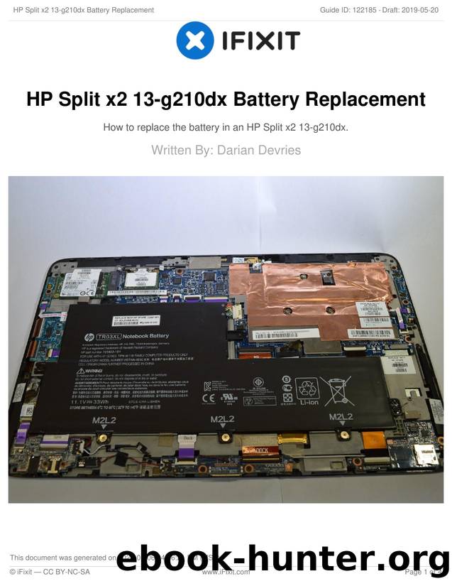 HP Split x2 13-g210dx Battery Replacement by Unknown