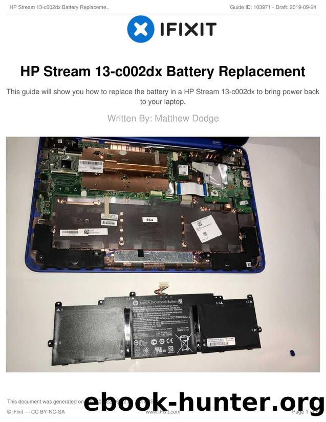 HP Stream 13-c002dx Battery Replacement by Unknown