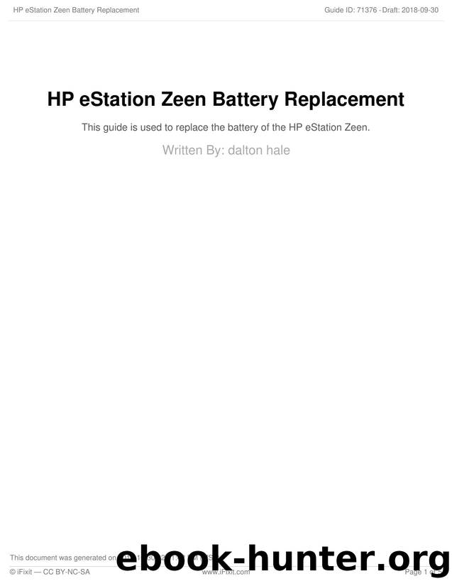 HP eStation Zeen Battery Replacement by Unknown