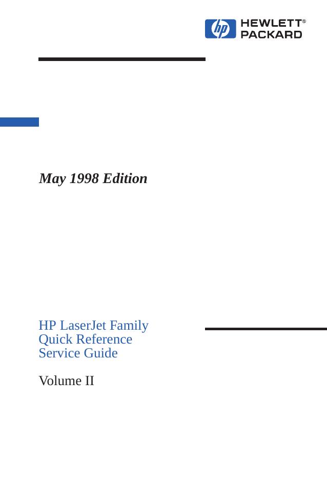 HP laserJet family quick reference service guide Vol 2 by Hewlett-Packard Co