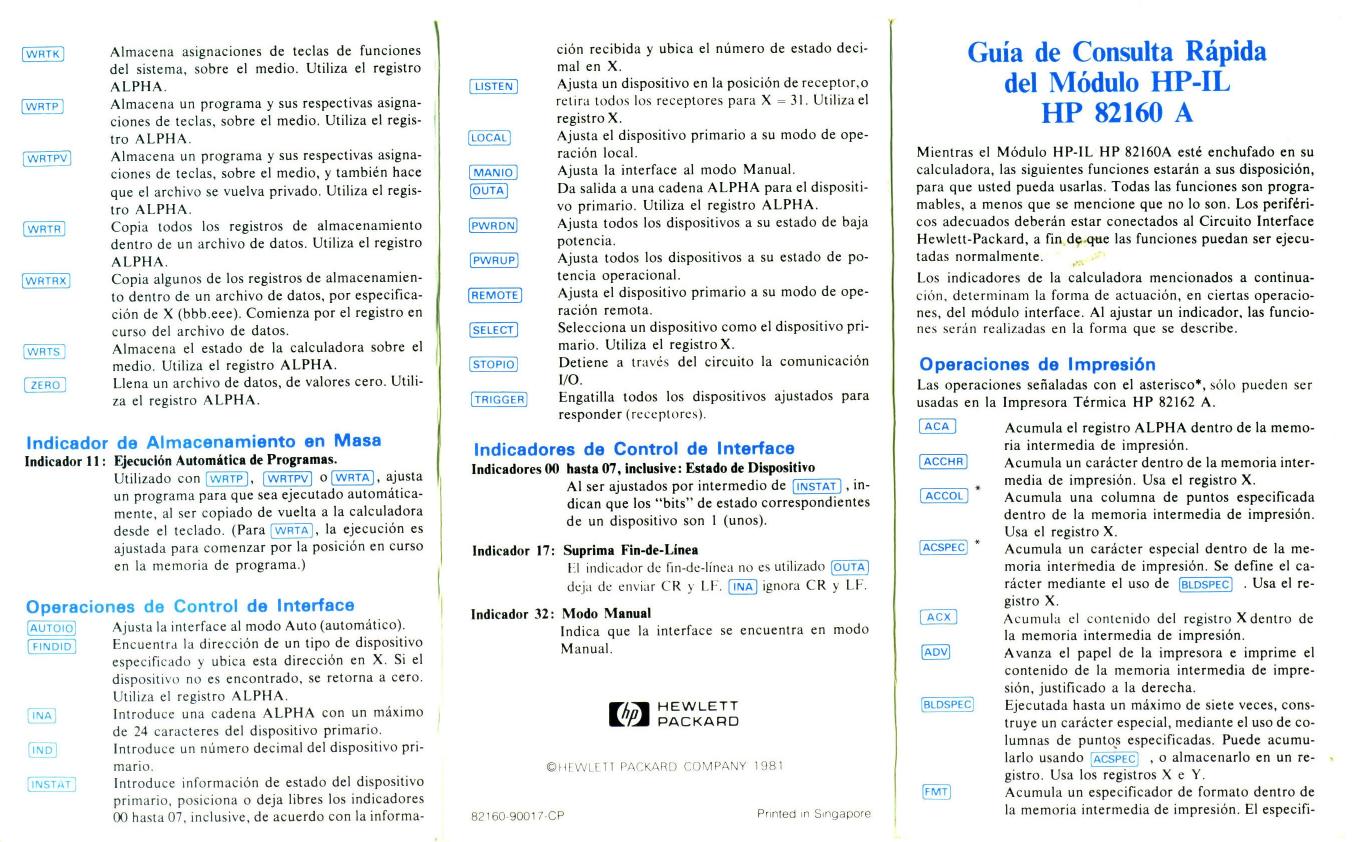 HPIL Module Quick Ref - Span by Spanish