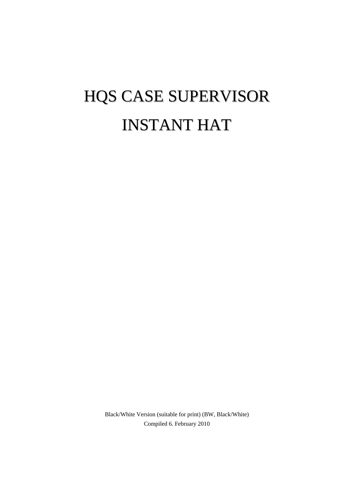 HQS Case Supervisor Instant Hat by STSS - Stiching True Source Scientology (Foundation True Source Scientology)