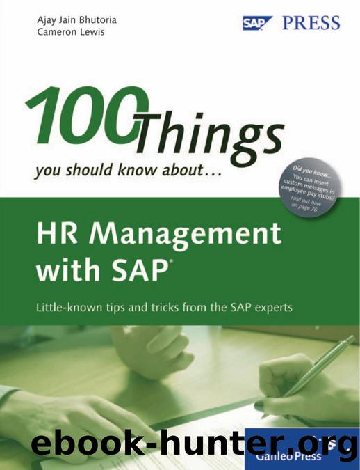HR Management with SAPâ100 Things by Ajay Jain Bhutoria & Cameron Lewis