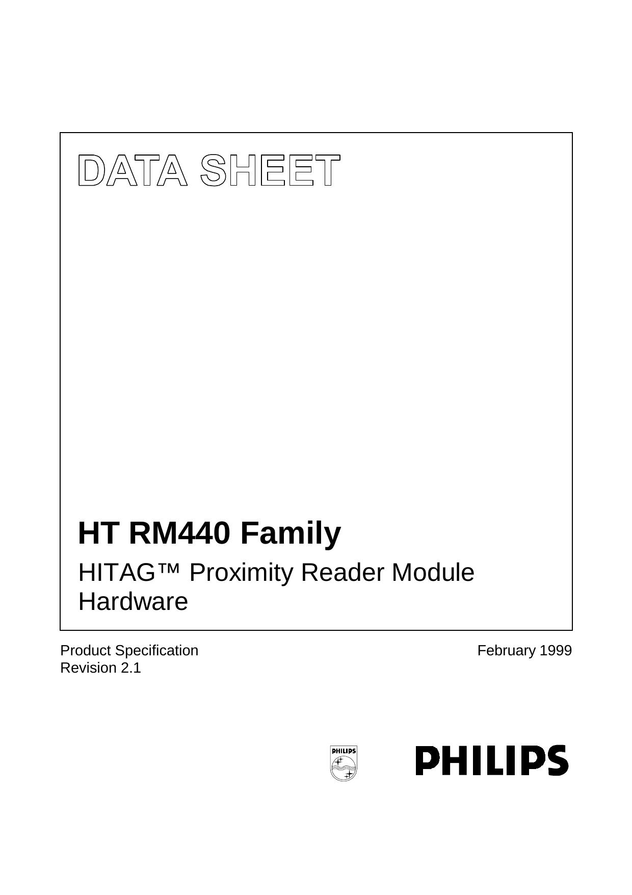 HT RM440 Family; HITAG Proximity Reader Module Hardware by Philips Semiconductors Gratkorn