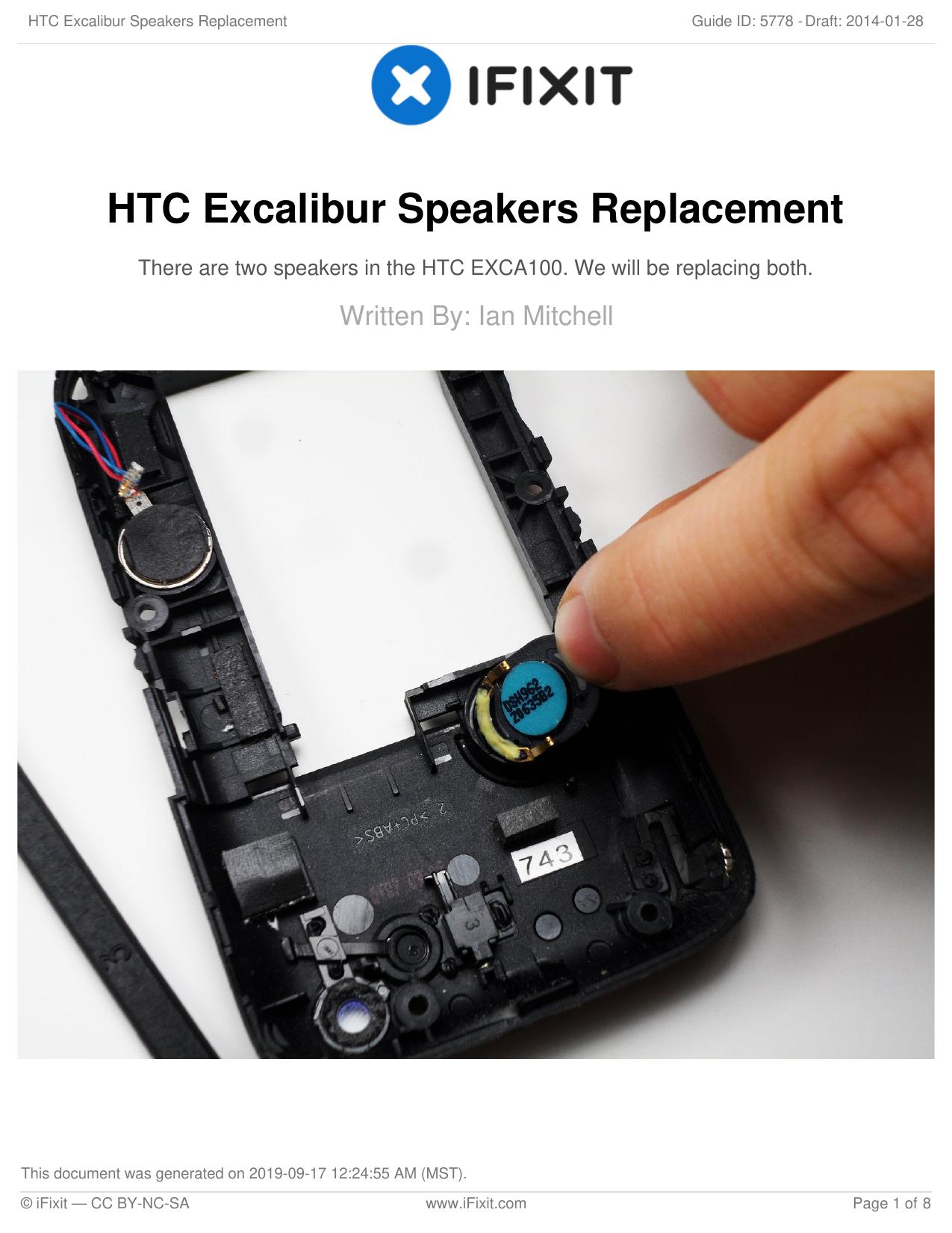 HTC Excalibur Speakers Replacement by Unknown