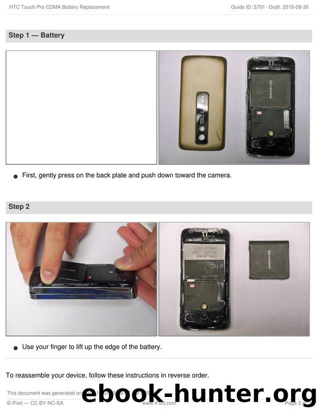 HTC Touch Pro CDMA Battery Replacement by Unknown