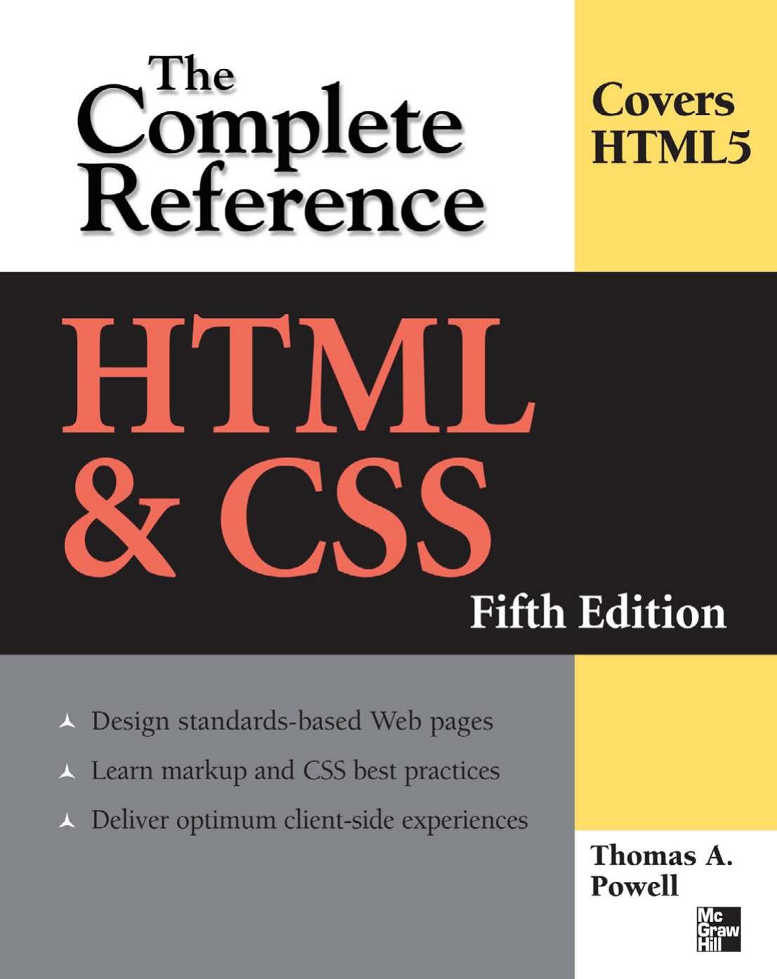 HTML & CSS: The Complete Reference, Fifth Edition (Complete Reference Series) by Thomas Powell