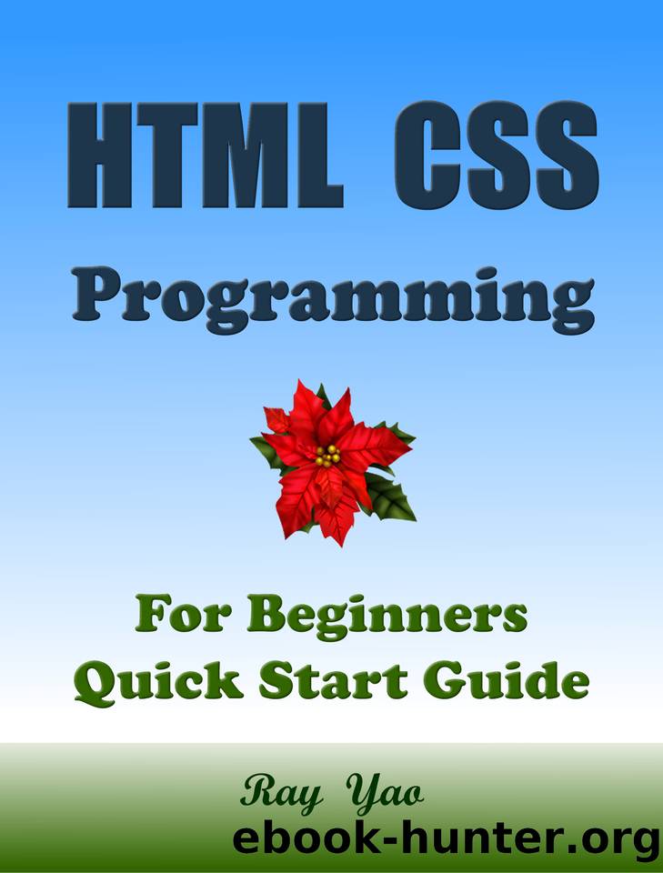 HTML CSS Programming, For Beginners, Quick Start Guide. by Ray Yao