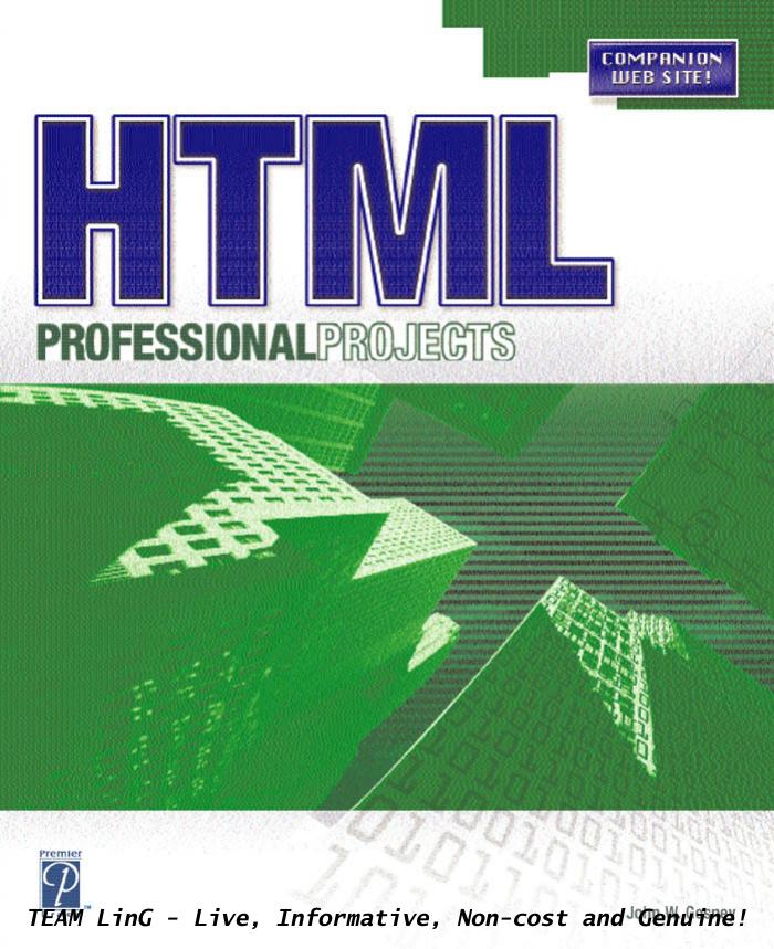 HTML Professional Projects by John W. Gosney