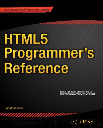 HTML5 Programmer’s Reference by Reid Jonathan