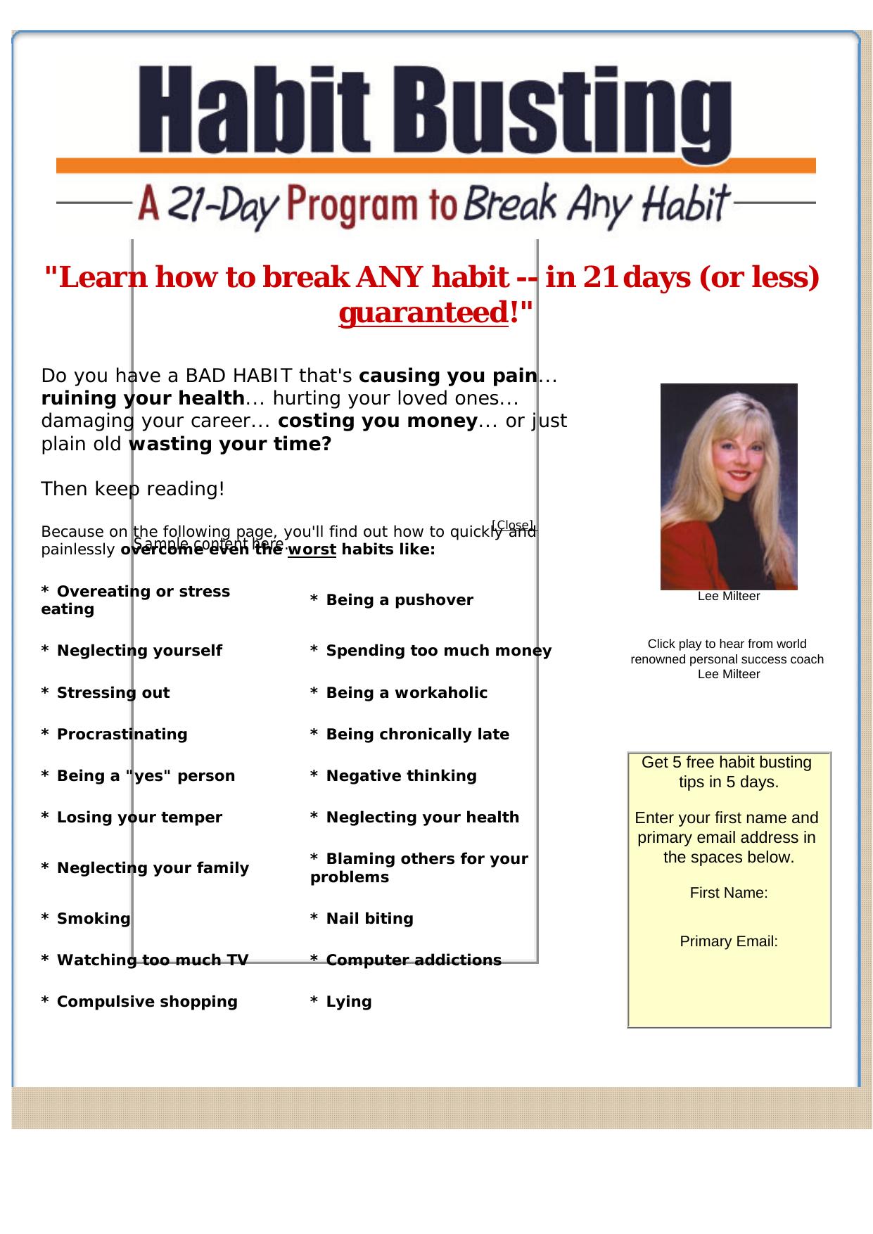 Habit Busting Secrets. by Best of Kuszter's Collection