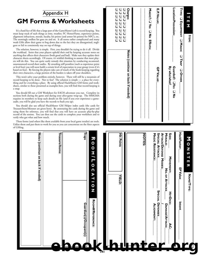 HackMaster 4e Game Master's Guide Appendix-H by Unknown