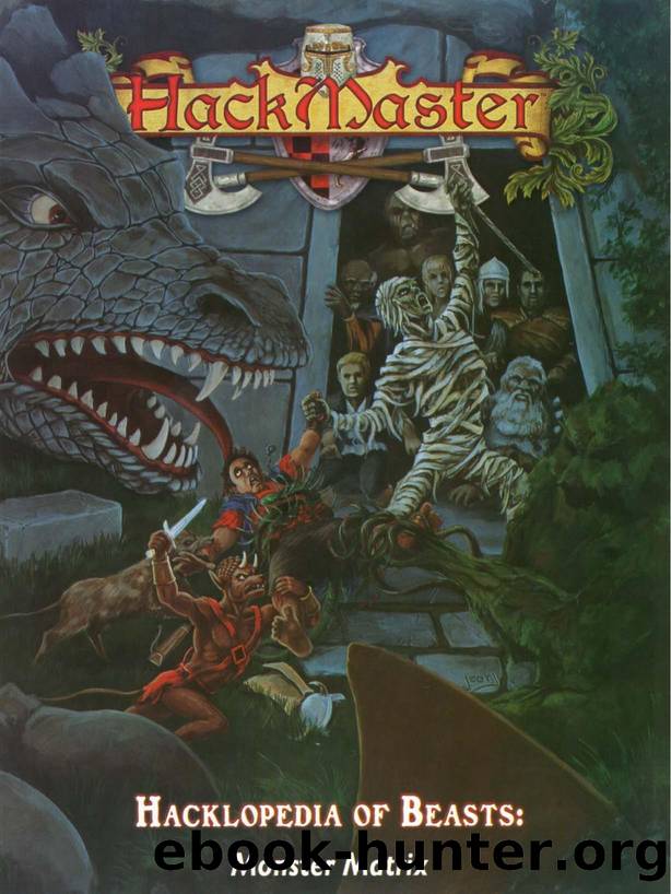 HackMaster 4e Hacklopedia of Beasts Monster Matrix by Unknown