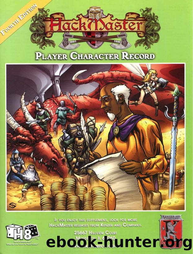 HackMaster 4e Player Character Record by Unknown
