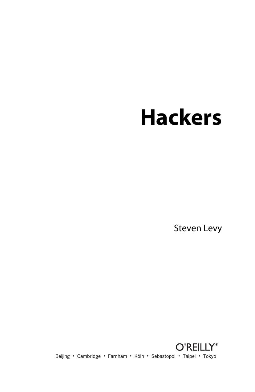 Hackers by Steven Levy