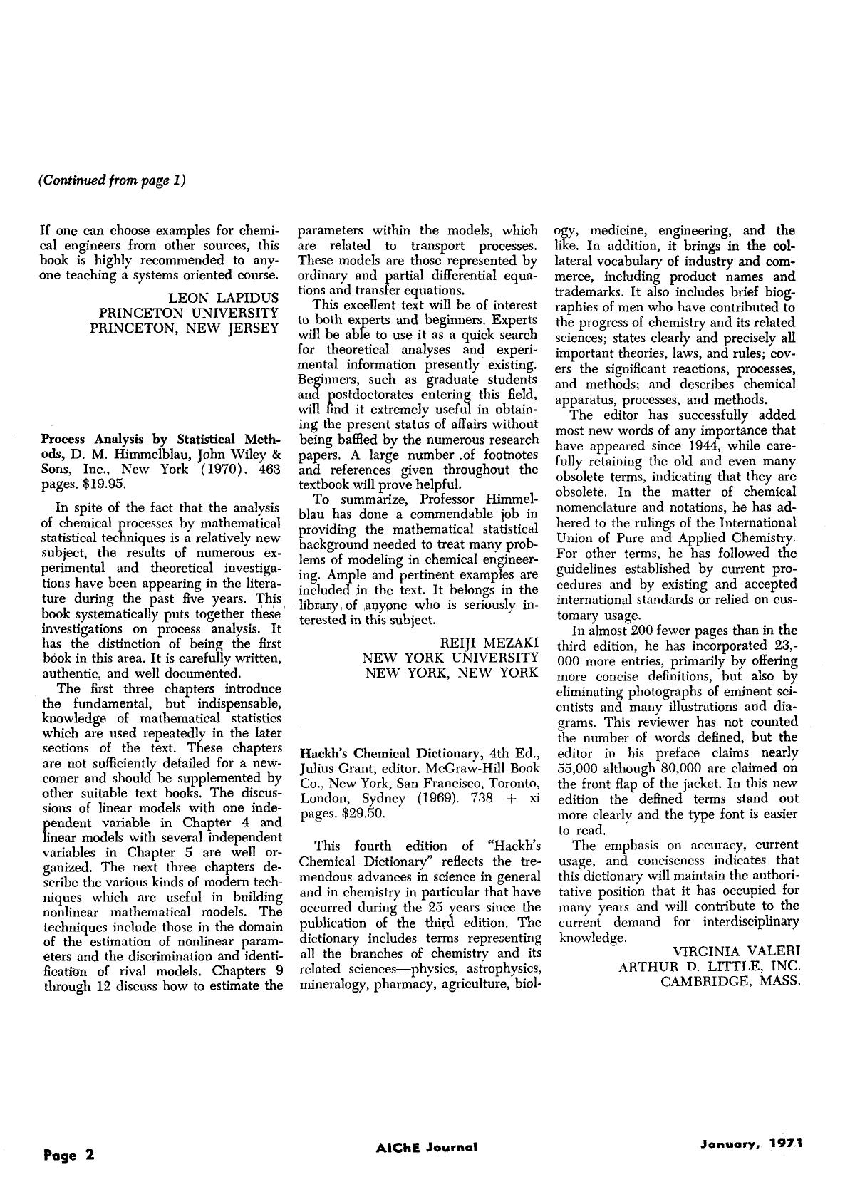 Hackh's chemical dictionary, 4th Ed., Julius Grant, editor. McGraw-Hill Book Co., New York, San Francisco, Toronto, London, Sydney (1969). 738 + xi pages. [dollar]29.50 by Unknown