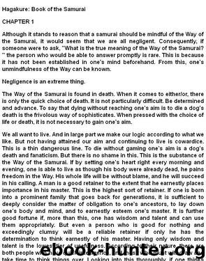 Hagakure: The Way of the Samurai by Yamamoto Tsunetomo