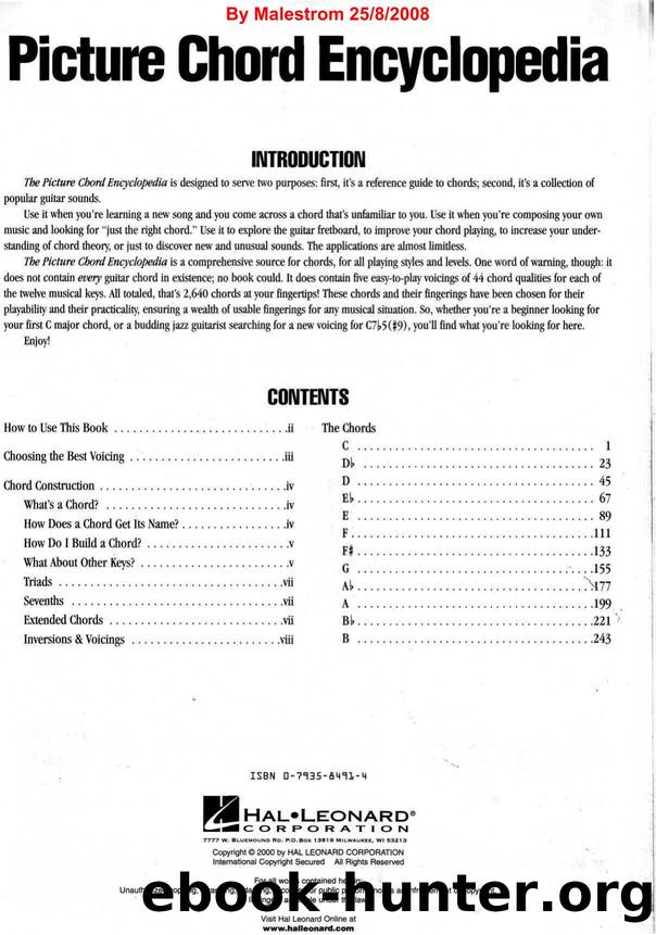 Hal Leonard by Guitar Chord Picture Encyclopedia