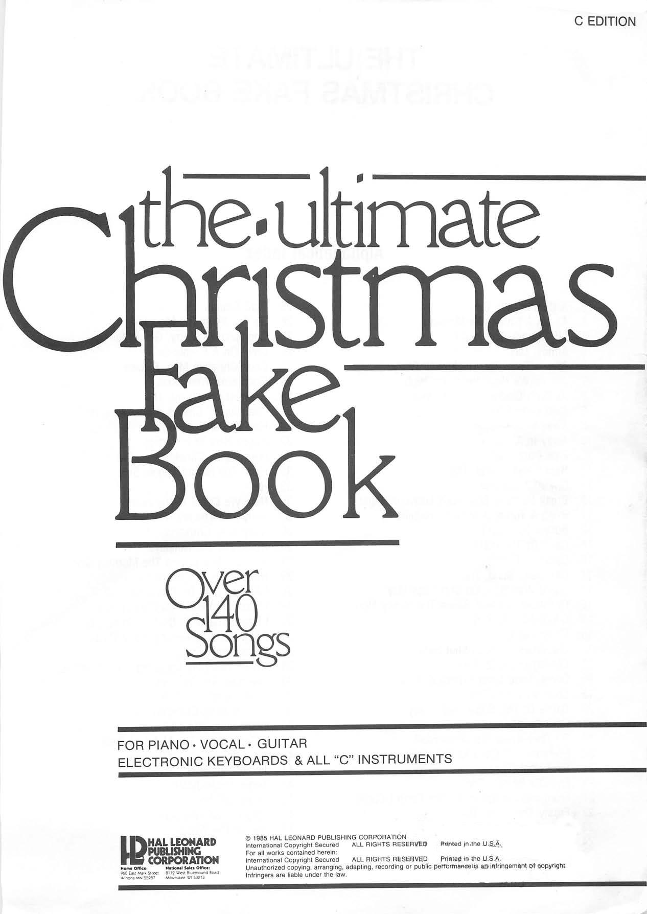 Hal Leonard by The Ultimate Christmas Fake Book