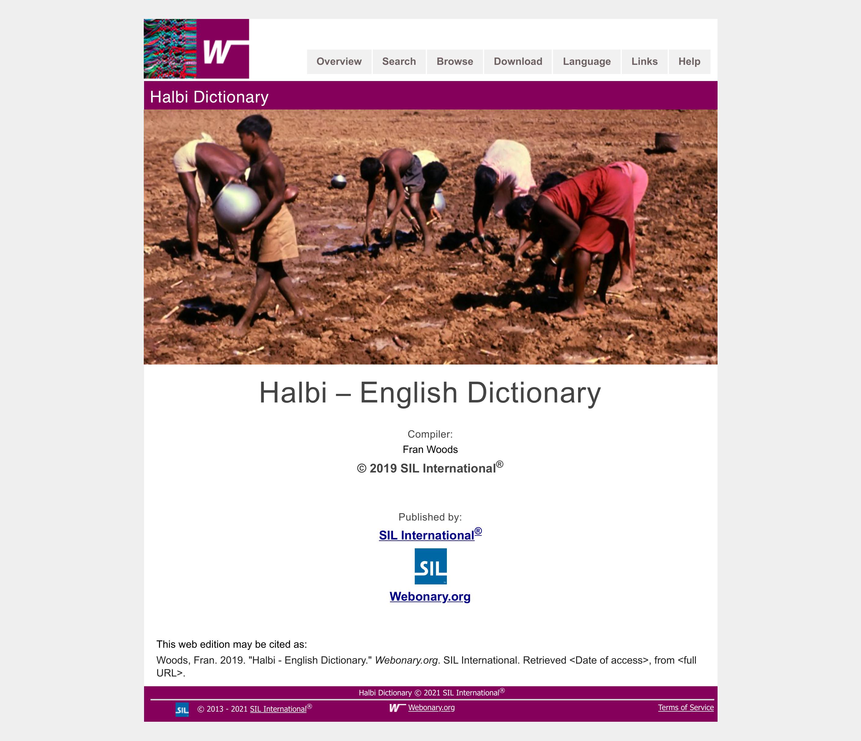 Halbi â English Dictionary by Fran Woods