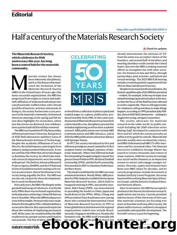 Half a century of the Materials Research Society by Unknown