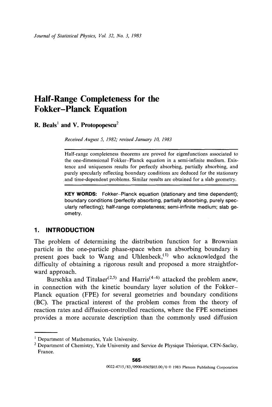 Half-range completeness for the Fokker-Planck equation by Unknown