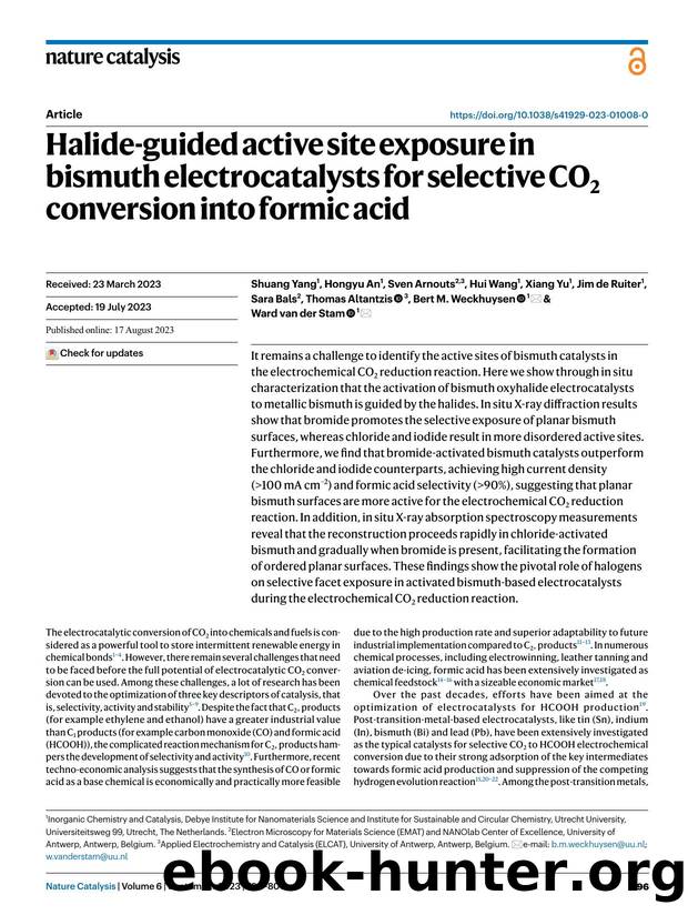 Halide-guided active site exposure in bismuth electrocatalysts for selective CO2 conversion into formic acid by unknow