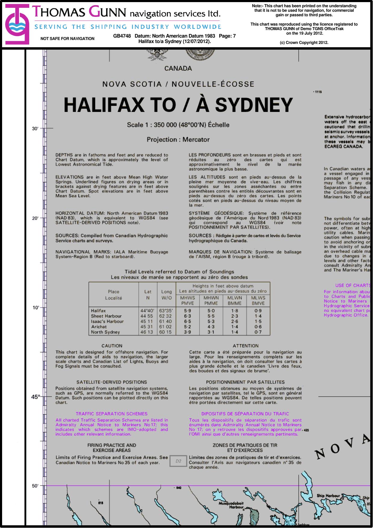 Halifax to a Sydney 7 by Unknown