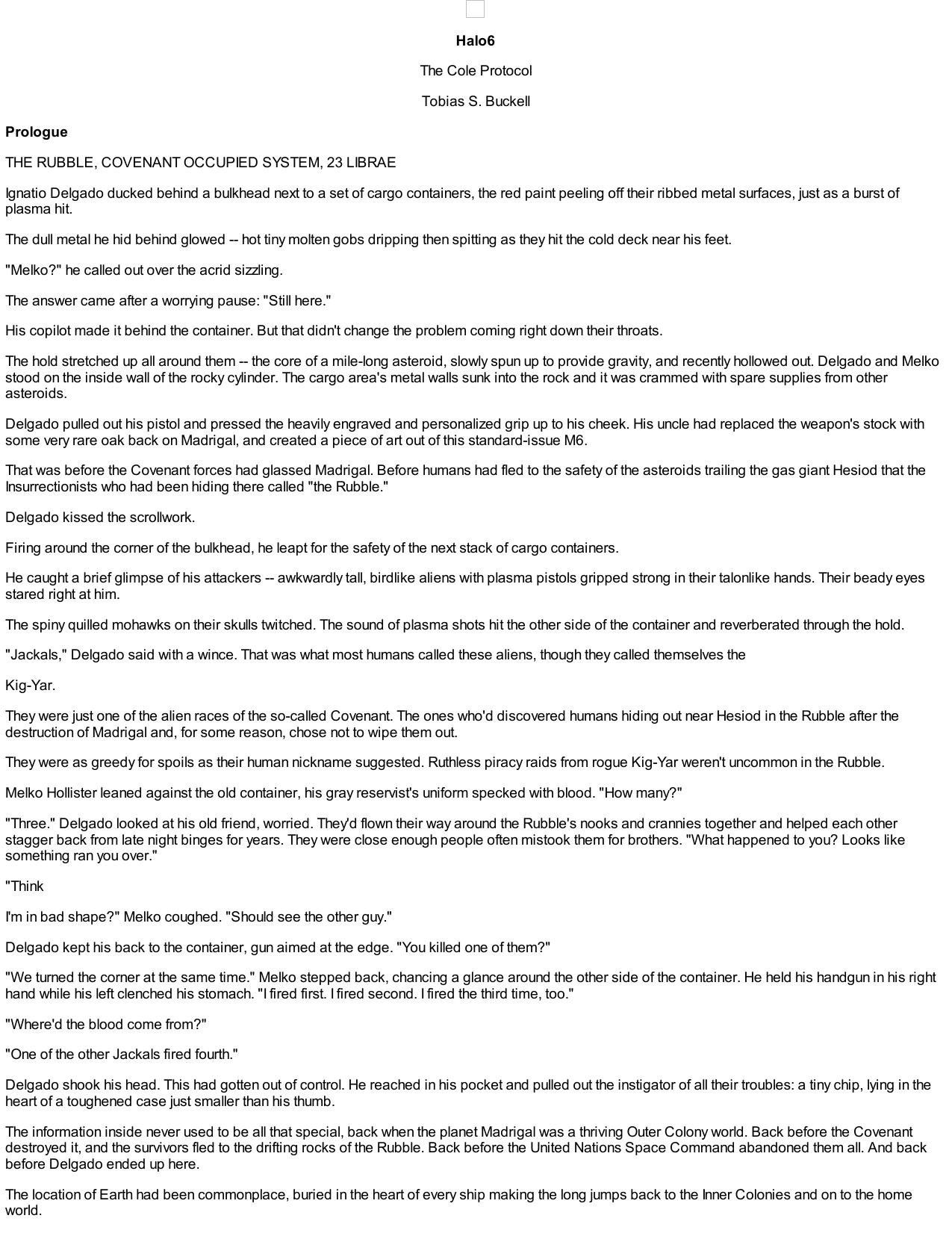 Halo: The Cole Protocol by Tobias S. Buckell