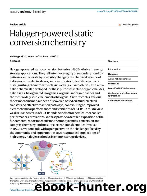 Halogen-powered static conversion chemistry by Xinliang Li & Wenyu Xu & Chunyi Zhi
