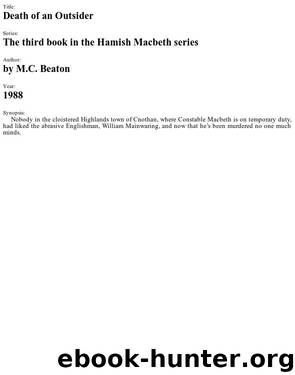 Hamish MacBeth 03 (1988) - Death of an Outsider by M.C. Beaton
